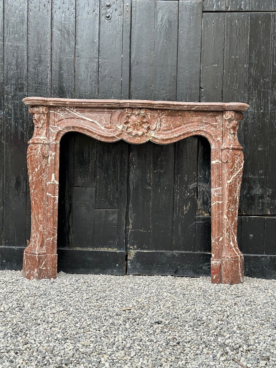 Louis XV Style Fireplace In Rance Marble Circa 1900