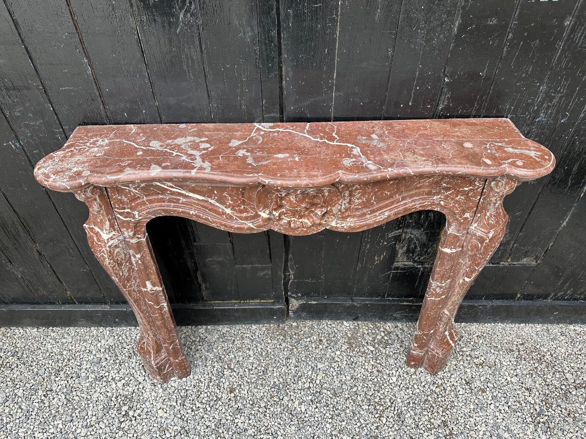 Louis XV Style Fireplace In Rance Marble Circa 1900