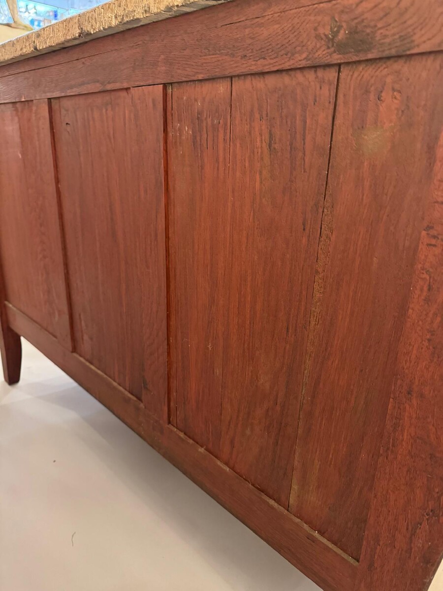 Louis XV style marquetry crossbow chest of drawers