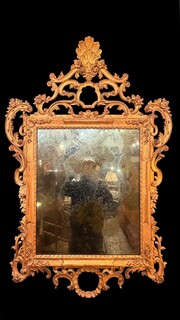 Louis XV style mirror in giltwood, 19th