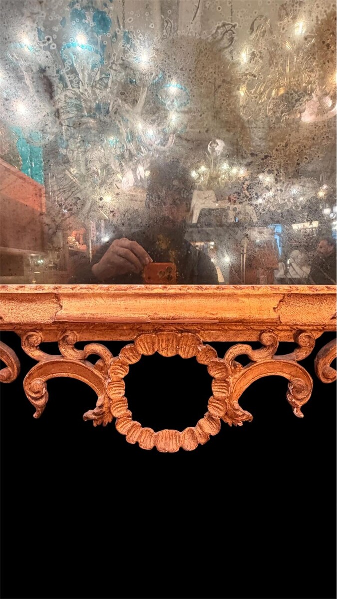 Louis XV style mirror in giltwood, 19th
