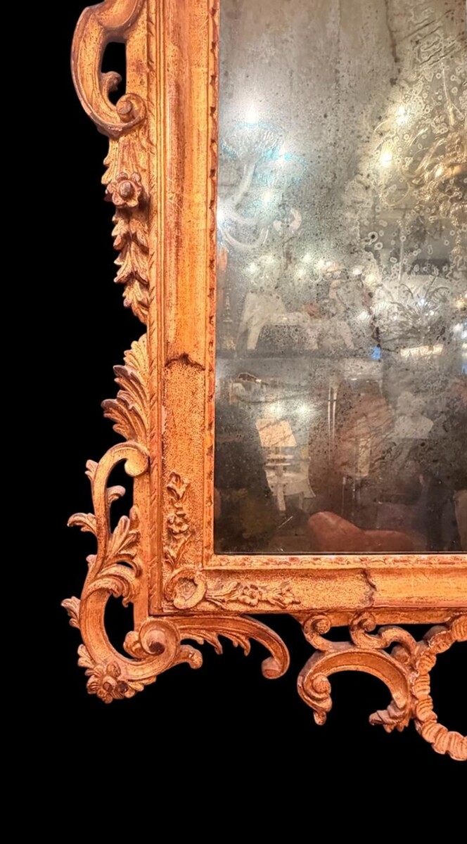 Louis XV style mirror in giltwood, 19th
