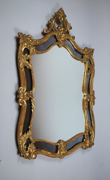 Louis XV style mirror with glazing bead, 20th