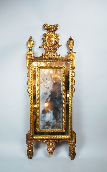 Louis XVI gilded wood mirror