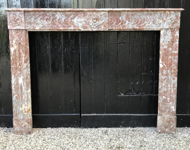 Louis XVI red marble of Rance fireplace