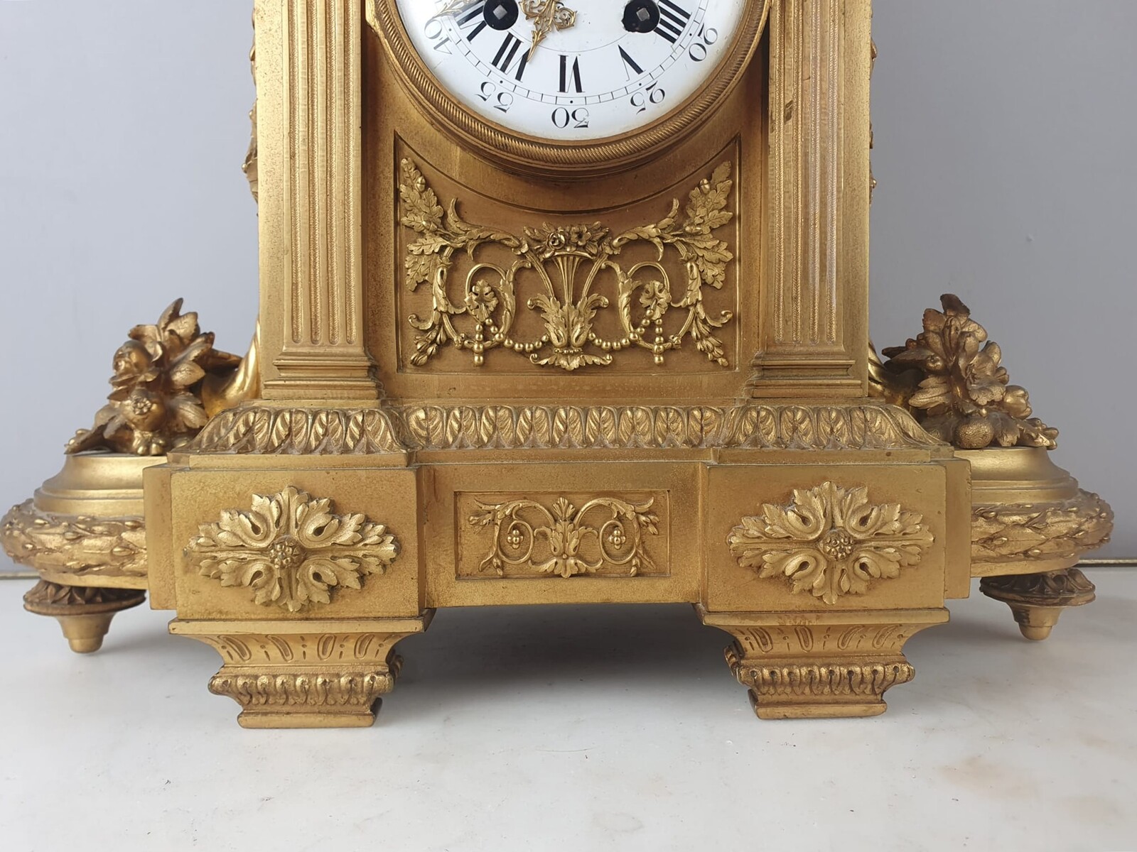 Louis XVI style gilt bronze clock, 19th century