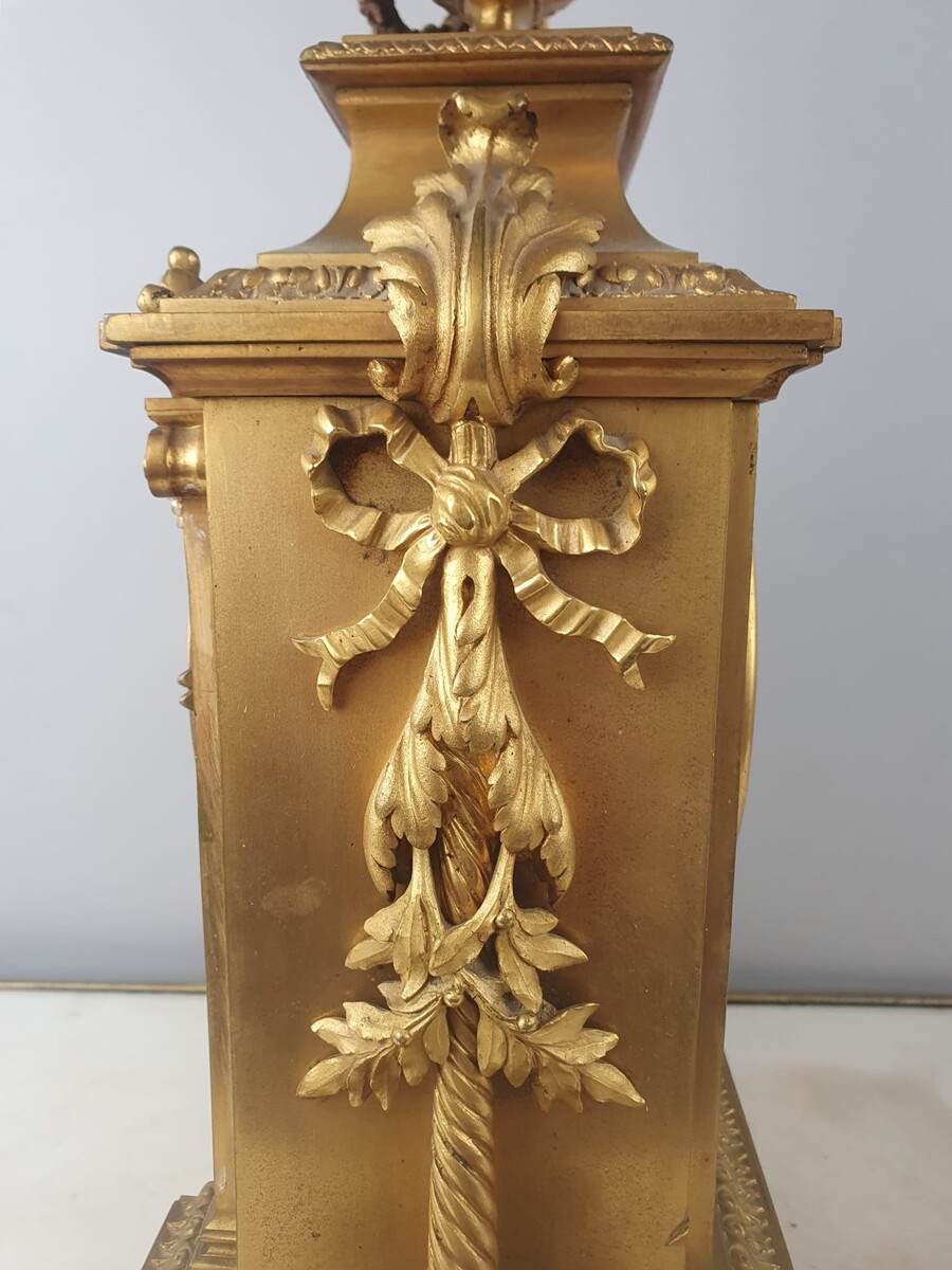 Louis XVI style gilt bronze clock, 19th century