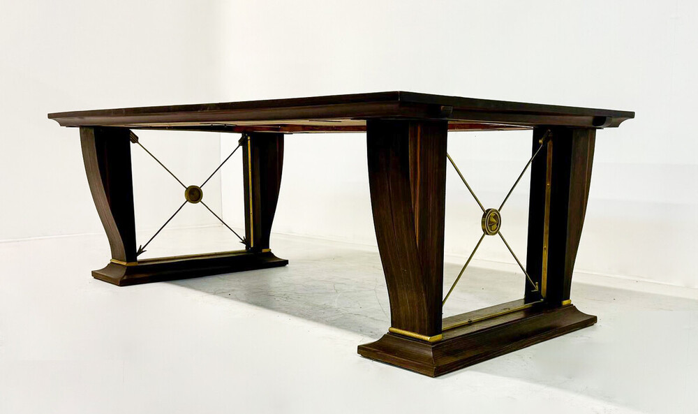 Macassar ebony dining/desk table, 1940s.