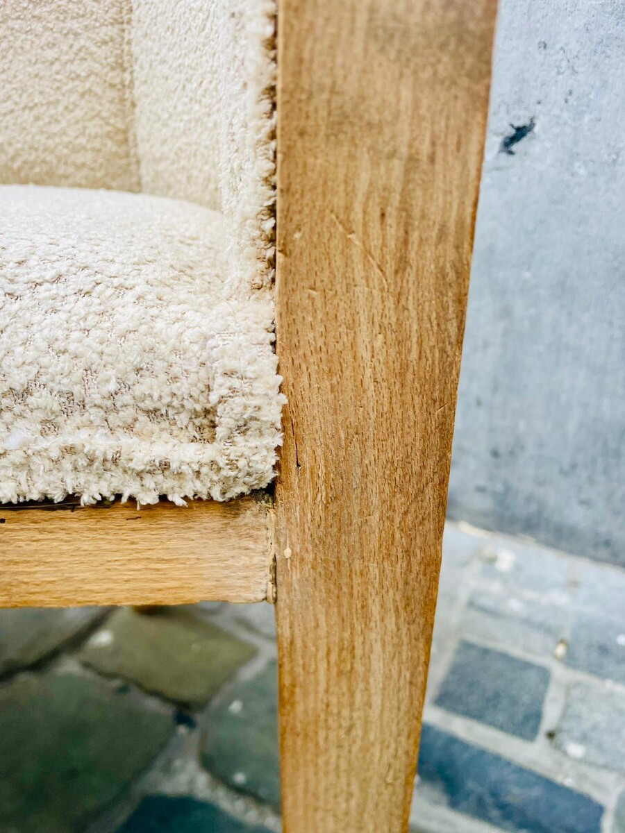 Magnificent Art Deco bench from 1920 in natural beech