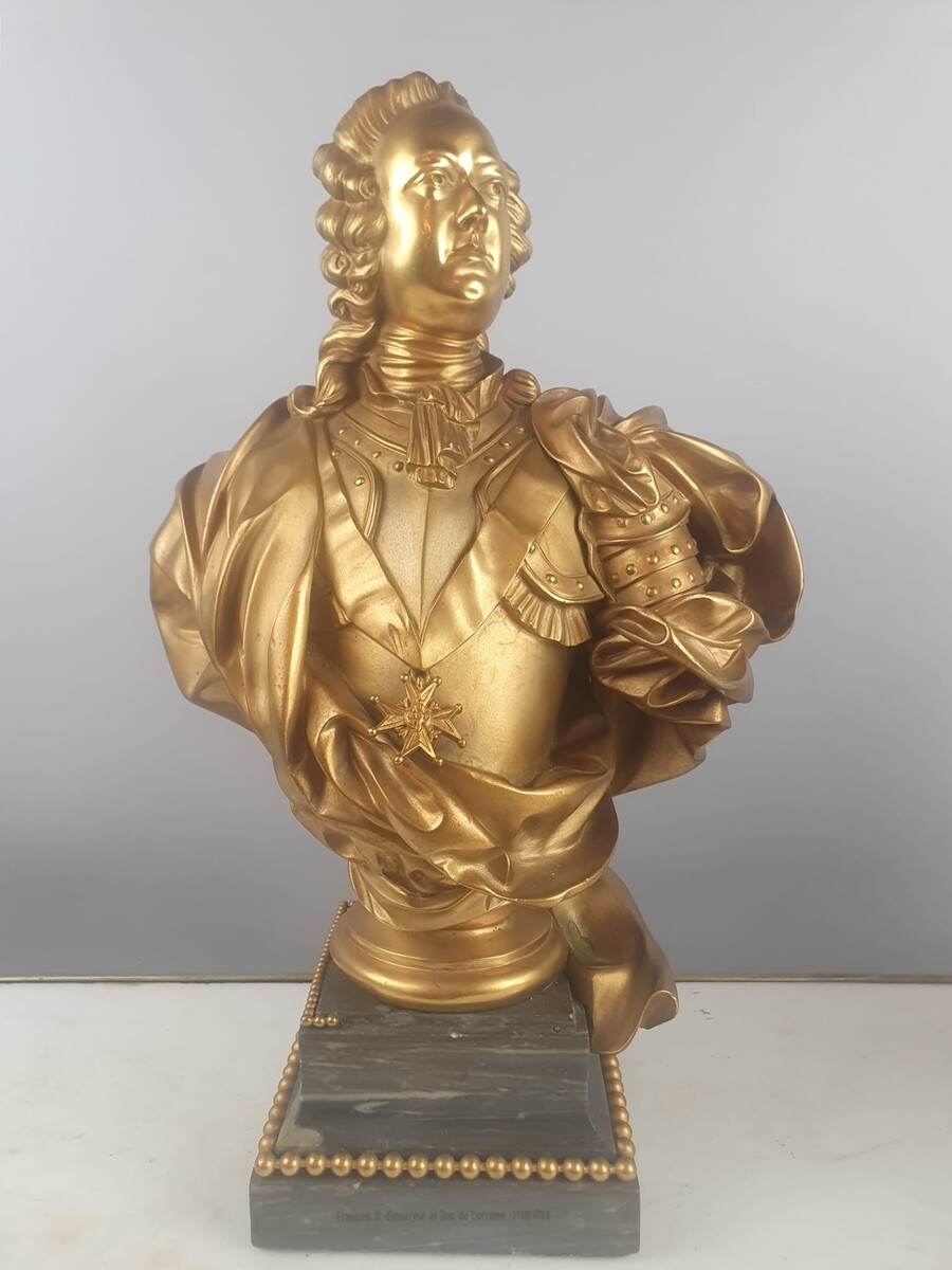 Maison Millet in Paris, pair of gilt bronze busts