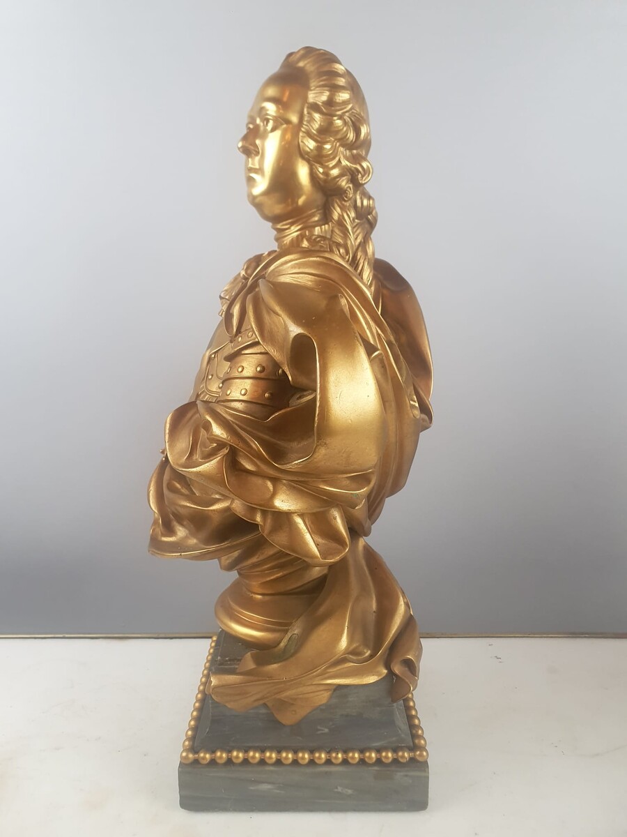 Maison Millet in Paris, pair of gilt bronze busts