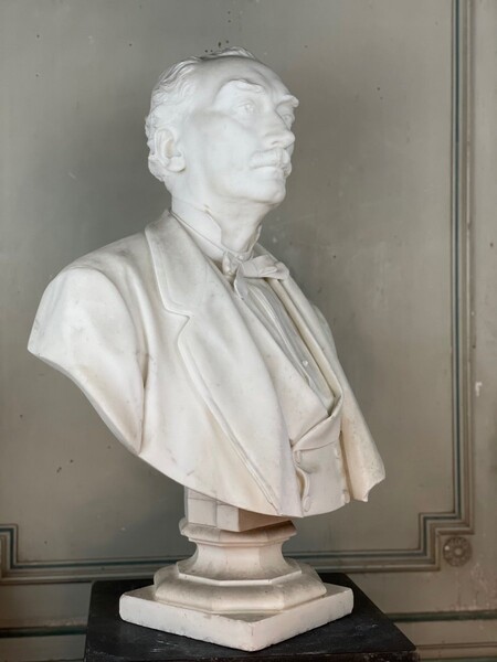 Male Bust In Statuary White Marble
