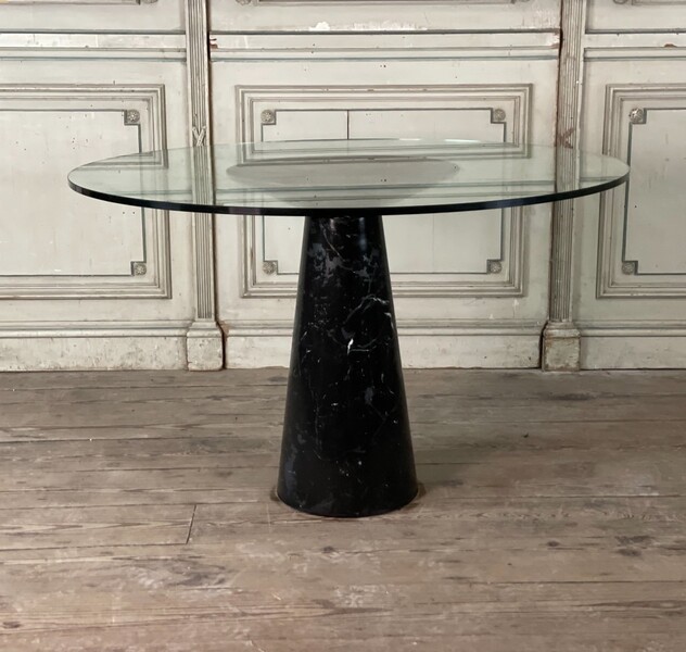 Marble And Glass Table By Angelo Mangiarotti