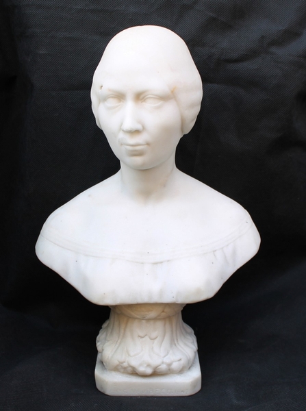 Marble bust ; signed Jos Wan Becq