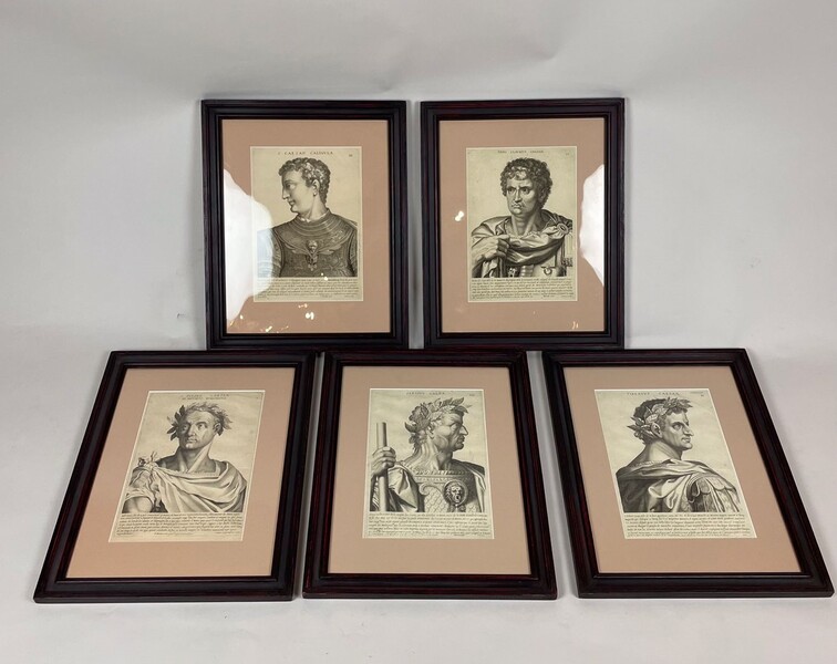 MARIETTE (1694-1774) Engraver, set of 5 portraits of emperors, 18th