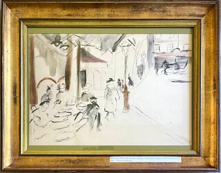 Max Jacob (1876–1944), Place Pigalle, gouache on paper, signed, ca. 1925, 27 x 38 cm (39 x 49 cm).