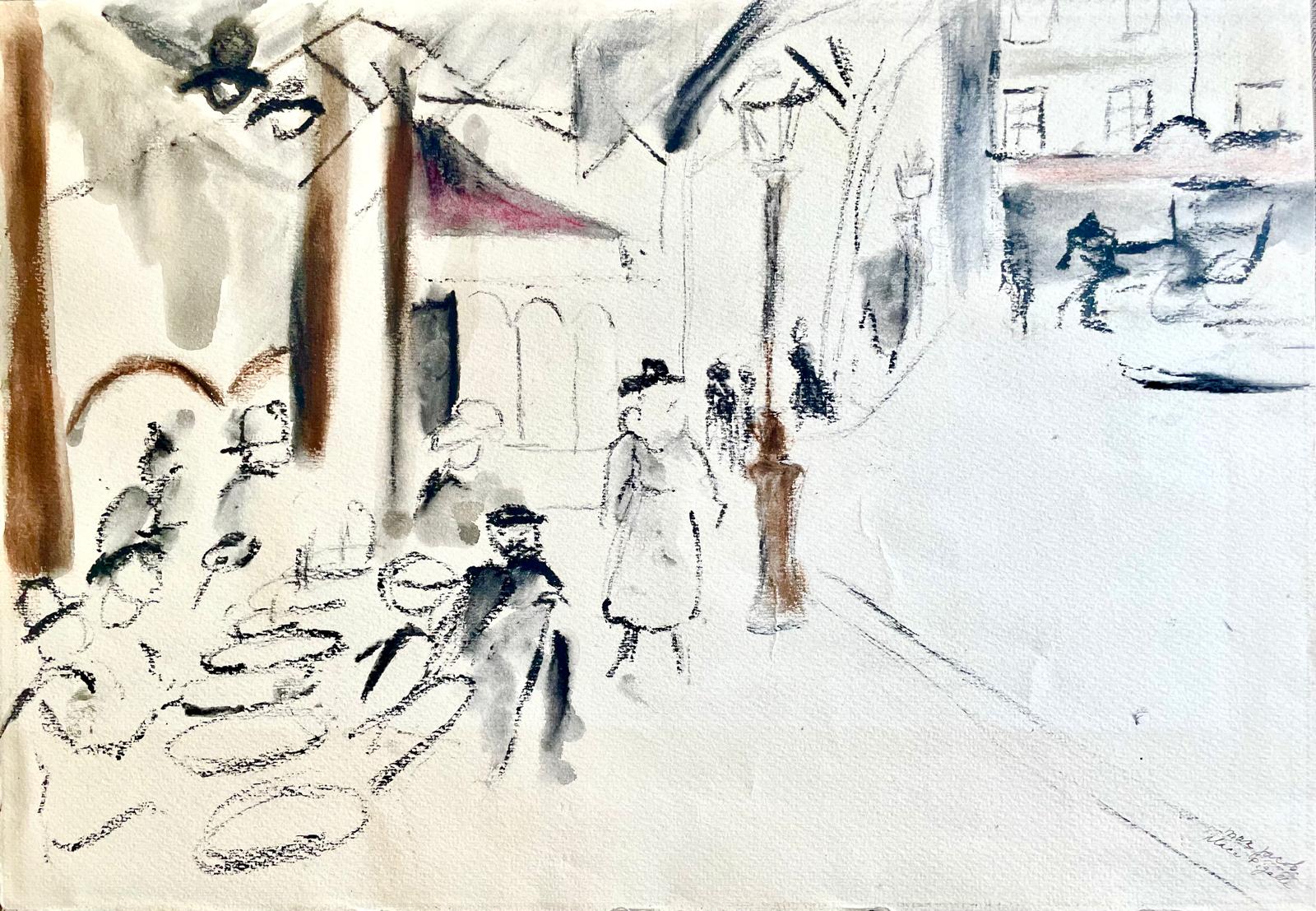 Max Jacob (1876–1944), Place Pigalle, gouache on paper, signed, ca. 1925, 27 x 38 cm (39 x 49 cm).