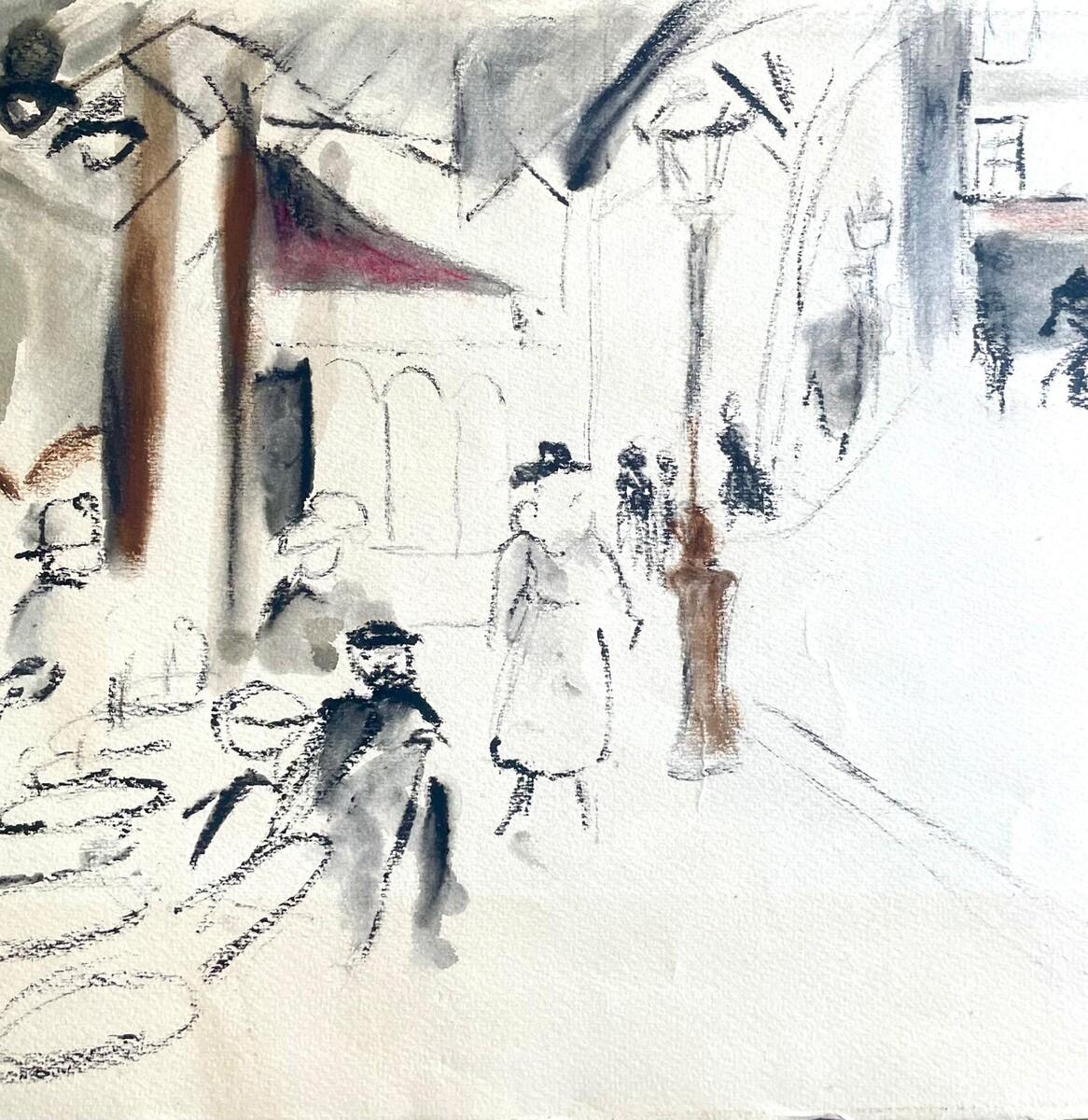 Max Jacob (1876–1944), Place Pigalle, gouache on paper, signed, ca. 1925, 27 x 38 cm (39 x 49 cm).
