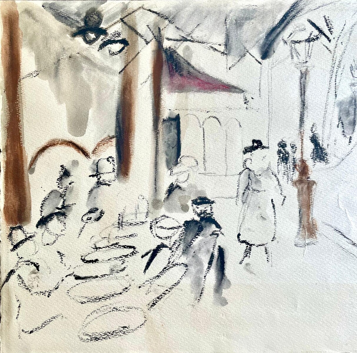 Max Jacob (1876–1944), Place Pigalle, gouache on paper, signed, ca. 1925, 27 x 38 cm (39 x 49 cm).