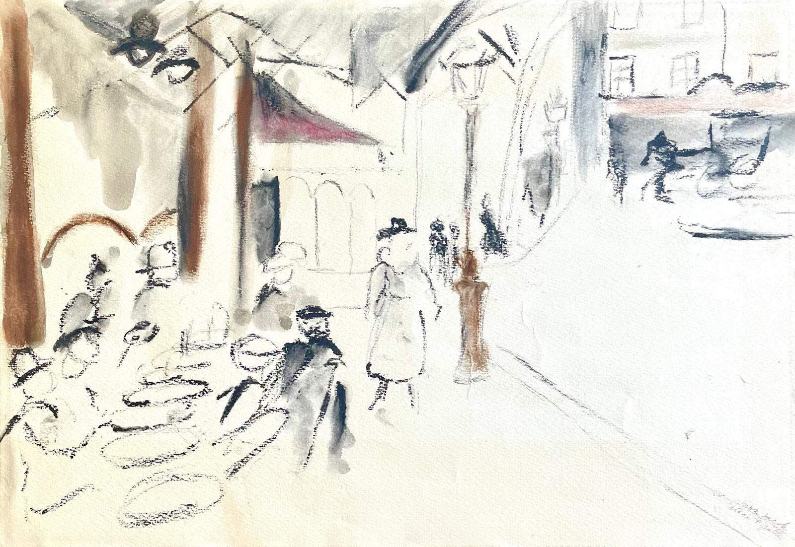 Max Jacob (1876–1944), Place Pigalle, gouache on paper, signed, ca. 1925, 27 x 38 cm (39 x 49 cm).