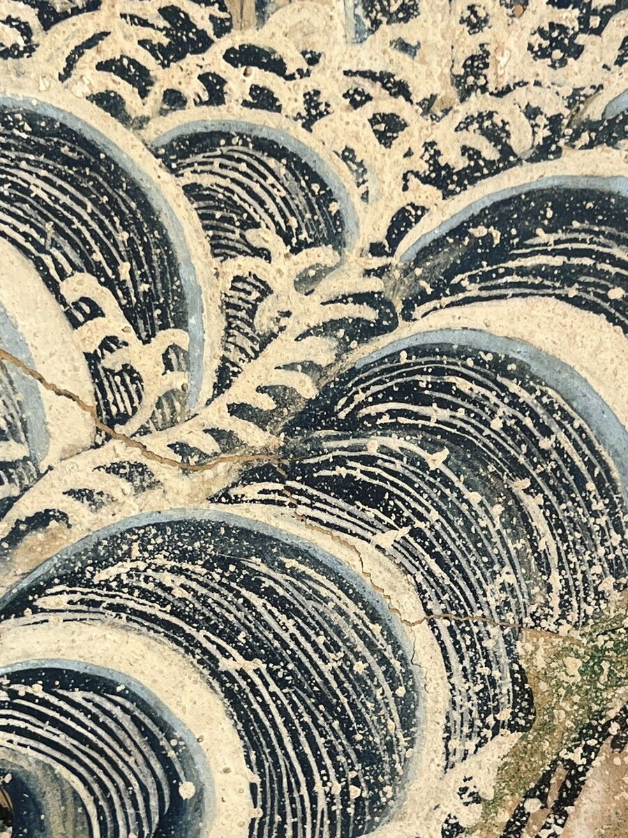 Miniature Chinese screen, gouache on paper, 19th century