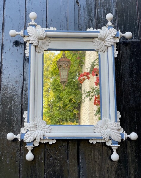 Mirror In Carved And Patinated Wood Around 1900