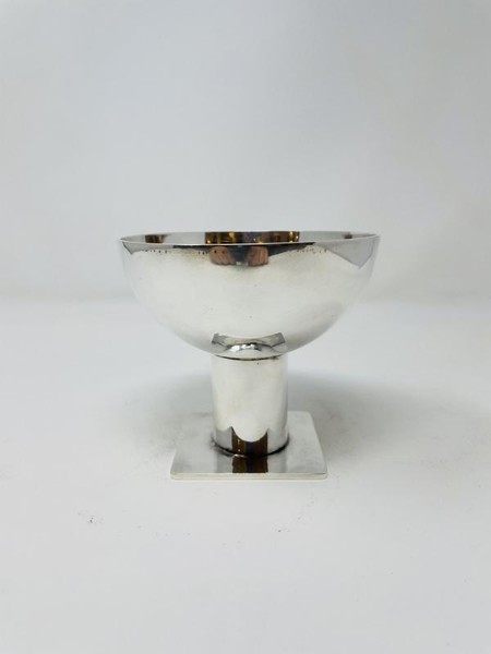 Modernist Bowl By Jean Despres, Circa 1930, Silvered Metal