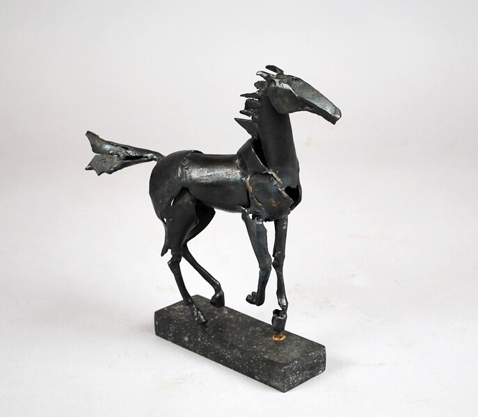 Modernist bronze sculpture of a horse