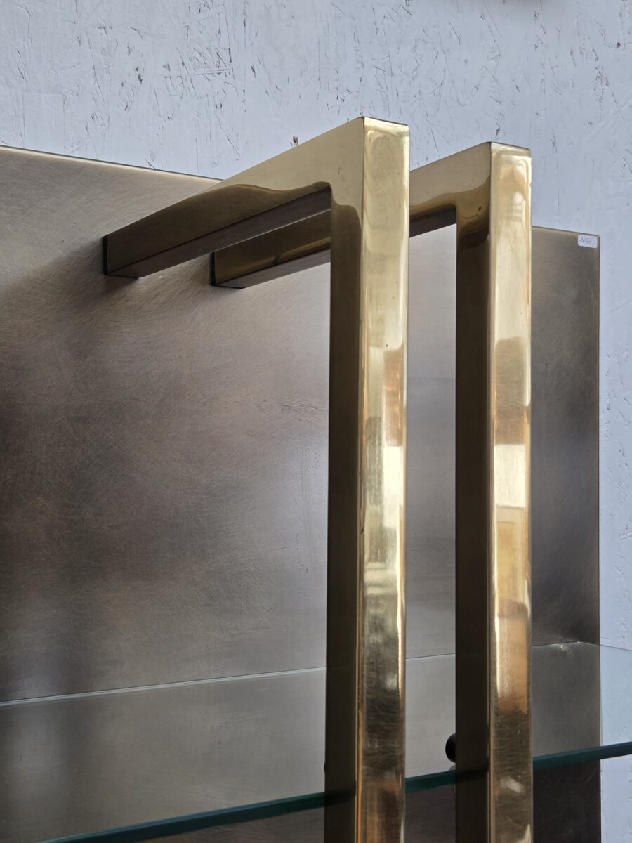 Modernist shelf, copper and brass, circa 1970