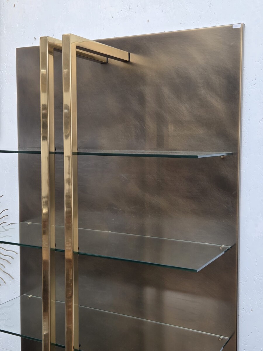 Modernist shelf, copper and brass, circa 1970