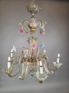 Multicolored Murano chandelier, late 19th–early 20th century (a few chips)