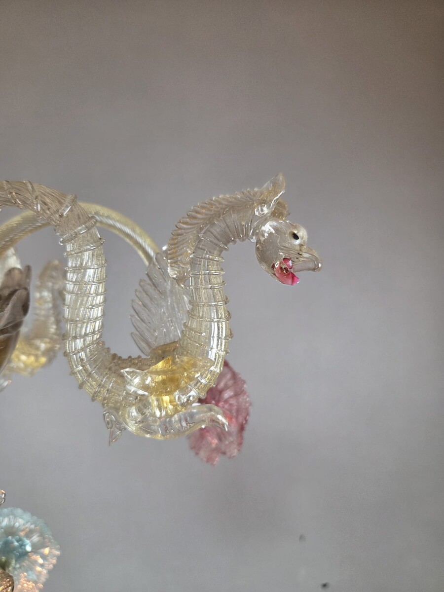 Multicolored Murano chandelier, late 19th–early 20th century (a few chips)