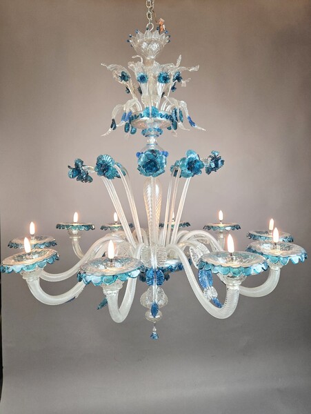Murano chandelier with 10 lights