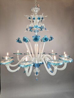 Murano chandelier with 10 lights