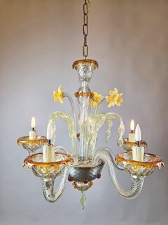 Murano chandelier with 5 lights