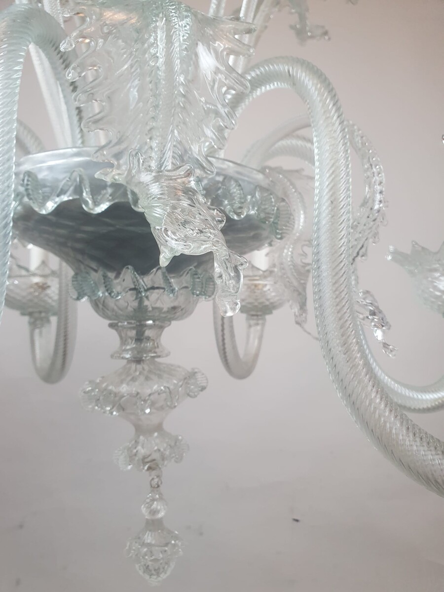 Murano chandelier with 6 arms of light