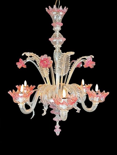 Murano glass chandelier - 6 sconces