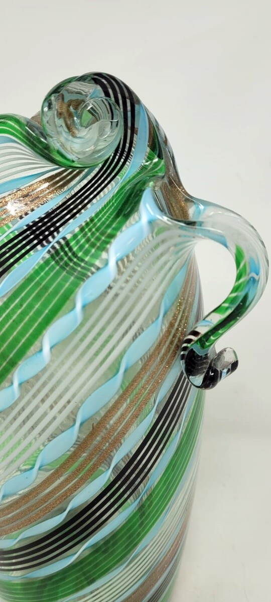 Murano glass vase - multicolor filigree decoration - circa 1970