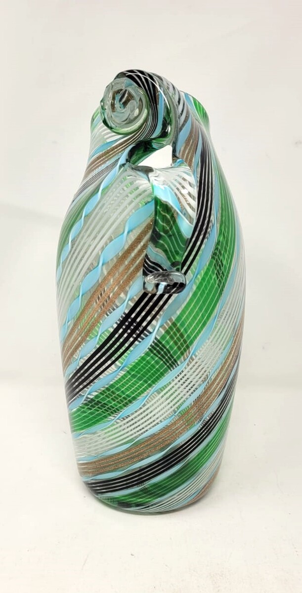 Murano glass vase - multicolor filigree decoration - circa 1970