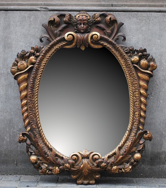 Napoleon III carved wooden mirror