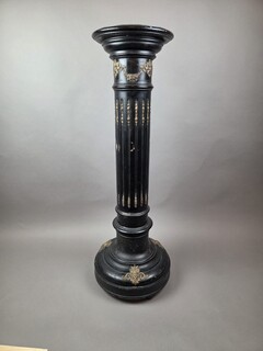 Napoleon III column in black polywood, late 19th century