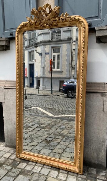 Napoleon III mirror, gilded stucco, 19th.c 