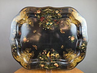 Napoleon III period tray in painted sheet metal