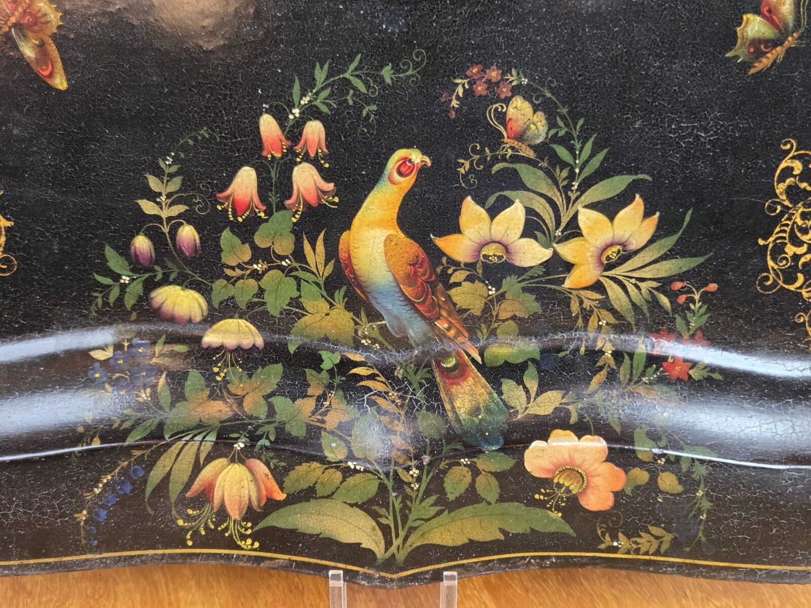 Napoleon III period tray in painted sheet metal