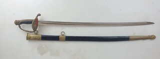 Naval officer's saber, beautiful blade punched and marked Coulaux Klingenthal, France model 1837