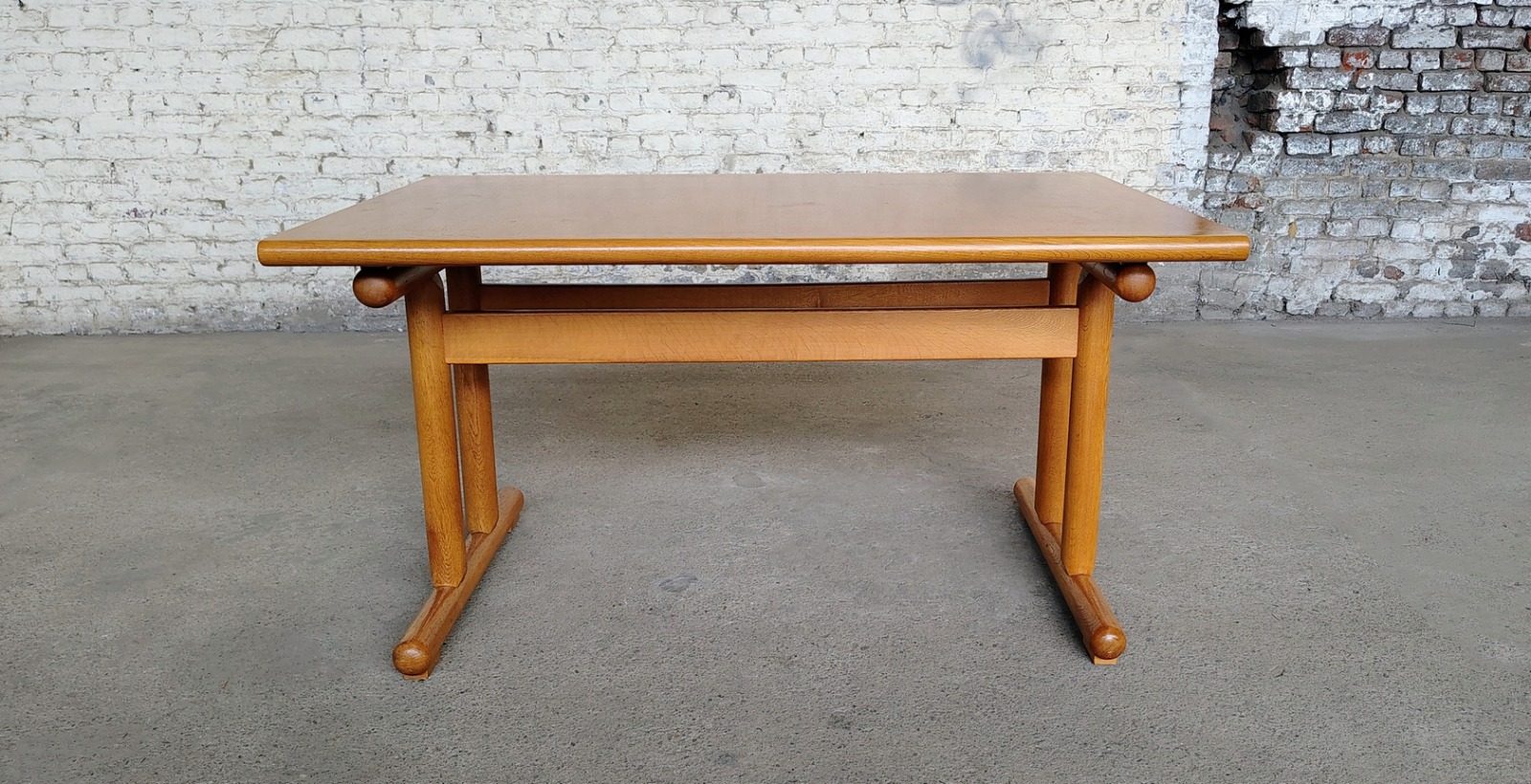 Oak dining set with 6 chairs, 1970-1980s