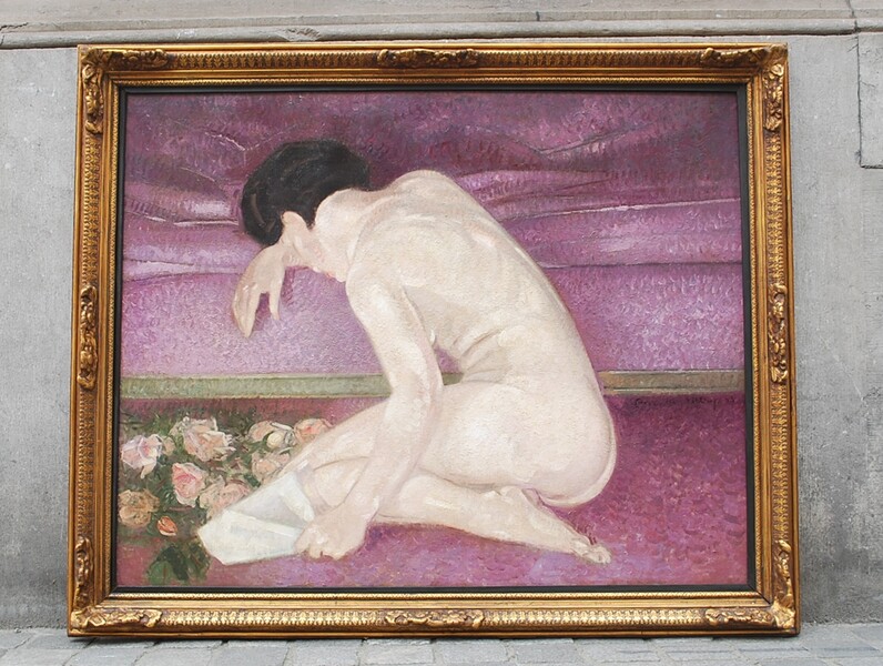 Oil on canvas, nude woman by Antoinette de Littry, 1933