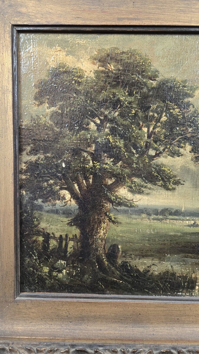 Oil on canvas, Pastoral Landscape, attributed to John Constable, 19th century
