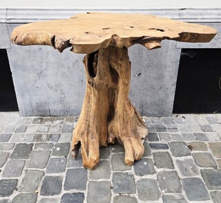 Olive wood high table, 20th century