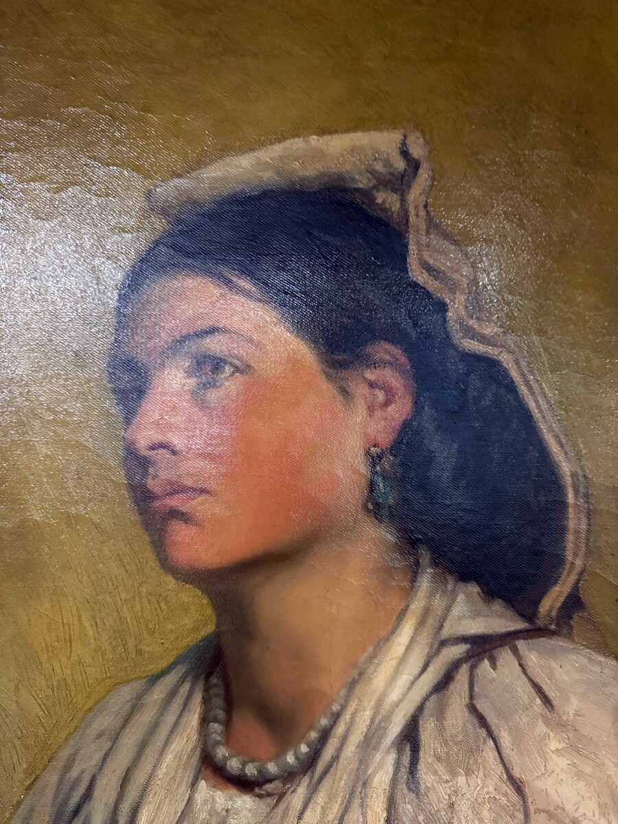 ortrait of a gypsy by Emile Delpéré